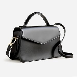 🆕 J.Crew Gracie Top-handle Crossbody Bag Purse in Black Leather